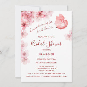 Watercolor Vlinder   QR Code Bruidsuitnodiging Kaart