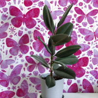 Watercolor Vlinder Roze en Witte Kunst