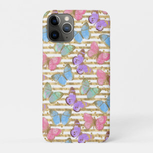 Watercolor Vlinders Goud Glitter iPhone 11 Pro Hoesje