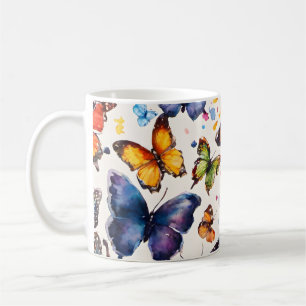 Watercolor Vlinders  Koffiemok