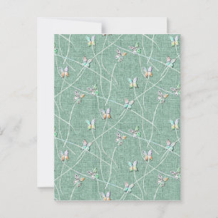 Watercolor Vlinders op Mintgroen Briefkaart