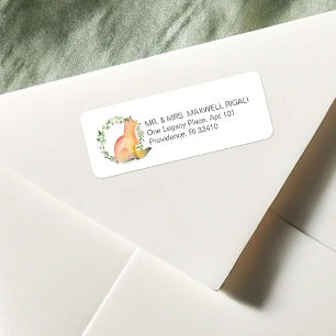 Watercolor Vos Kerst Terug Adres Labels