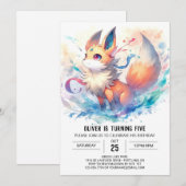 Watercolor Vos Verjaardag Kaart (Voorkant / Achterkant)