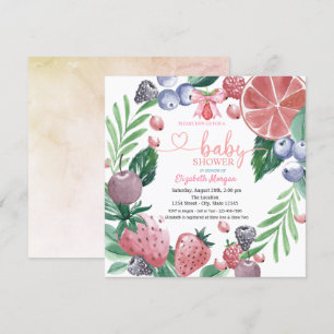 Watercolor Vruchten Bes Zoete Baby Shower Kaart