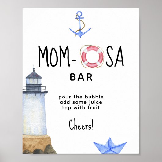 Watercolor vuurtoren - mom-osa bar poster (Voorkant)