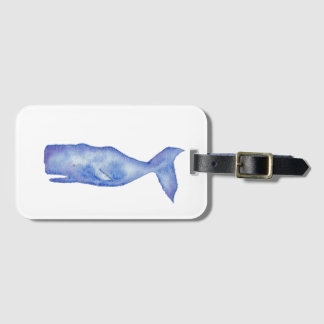 Watercolor Walvis Bagage Label