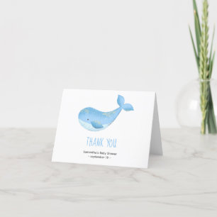 Watercolor walvis - dank je baby shower bedankkaart