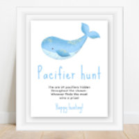 Watercolor walvis - Fopspenen jacht spel baby show