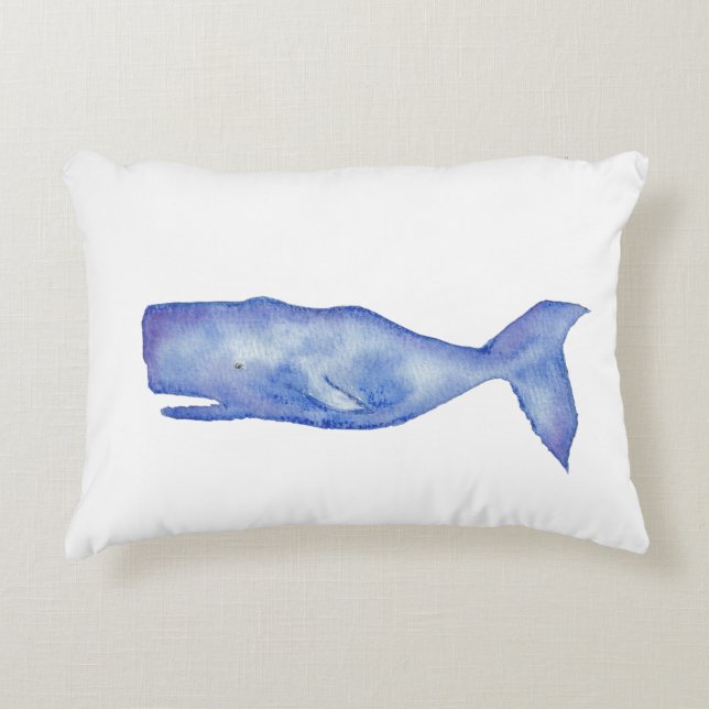 Watercolor walvis kussen (Voorkant)