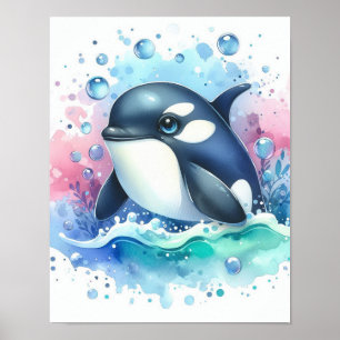Watercolor Walvis Poster