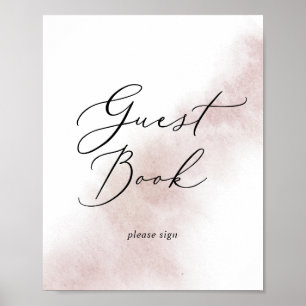 Watercolor Wash Blush gastboek teken Poster
