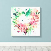 Watercolor Wash Heart # 3 Canvas Afdruk (Insitu (Houten vloer))