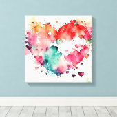 Watercolor Wash Heart # 5 Canvas Afdruk (Insitu (Houten vloer))