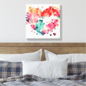 Watercolor Wash Heart # 5 Canvas Afdruk (Insitu (Slaapkamer))