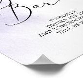 Watercolor Wash | Paarse trouw open bar Poster (Hoek)