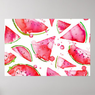 Watercolor Watermeloen 1 Poster