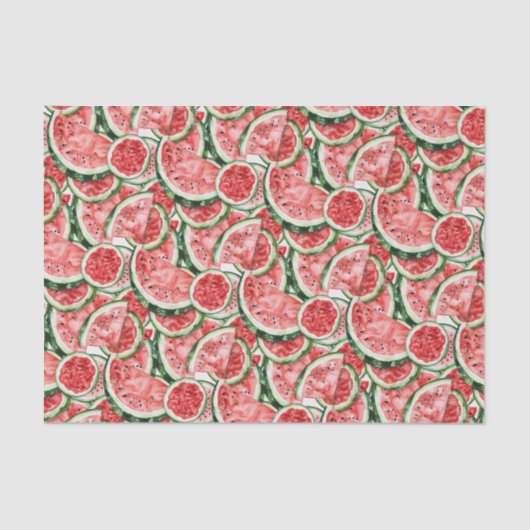 Watercolor Watermelon Slice Pattern Decoupage Tissuepapier (Voorkant)