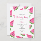 Watercolor Watermelon Wedge et Motif Invitation (Devant)