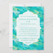 Watercolor Waves Beach Wedding Invitation (Devant)