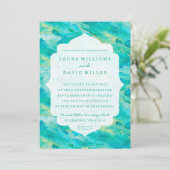 Watercolor Waves Beach Wedding Invitation (Debout devant)