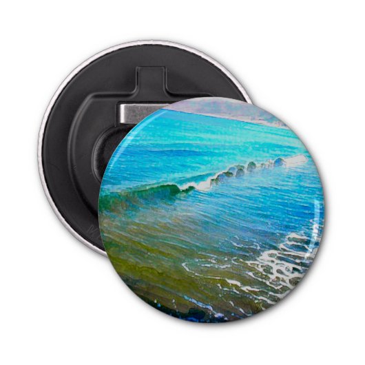 Watercolor Waves Button Flesopener (Voorkant)
