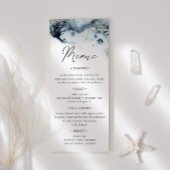 Watercolor Waves Mariage Dîner Menu Invitation