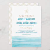 Watercolor Waves Ocean Beach Wedding Invitation (Devant / Derrière)