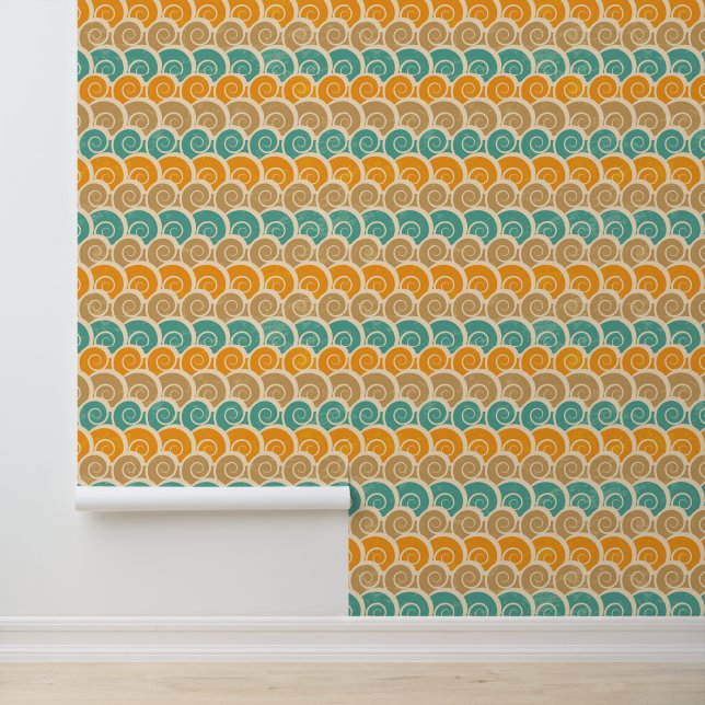 Watercolor Waves Pattern Behang (Applicatie)