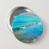 Watercolor Waves  Ronde Button 7,6 Cm (Voorkant /achterkant)