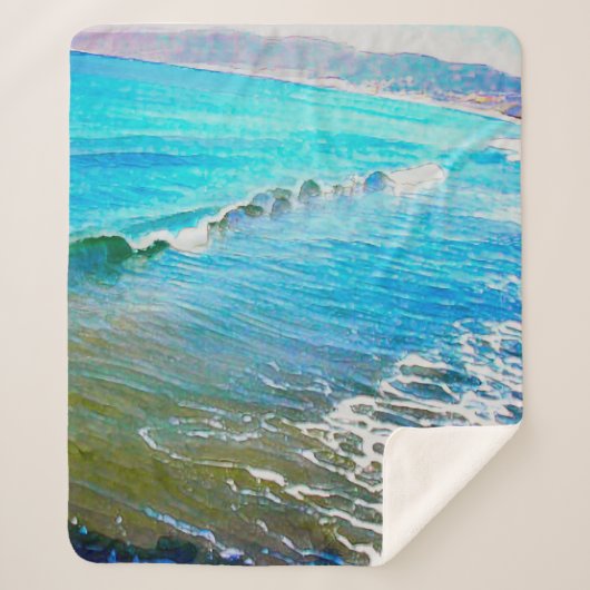 Watercolor Waves Sherpa Deken (Voorkant)