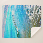 Watercolor Waves Sherpa Deken (Voorkant (horizontaal))