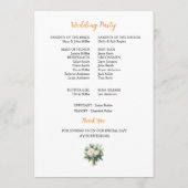 Watercolor Wedding day Timeline Flat Program Programma (Achterkant)