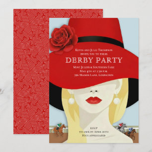 Watercolor Wedren Derby Feest Kaart