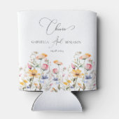 Watercolor Weide Bloemen Trouwfeest Blikjeskoeler (Achterkant)