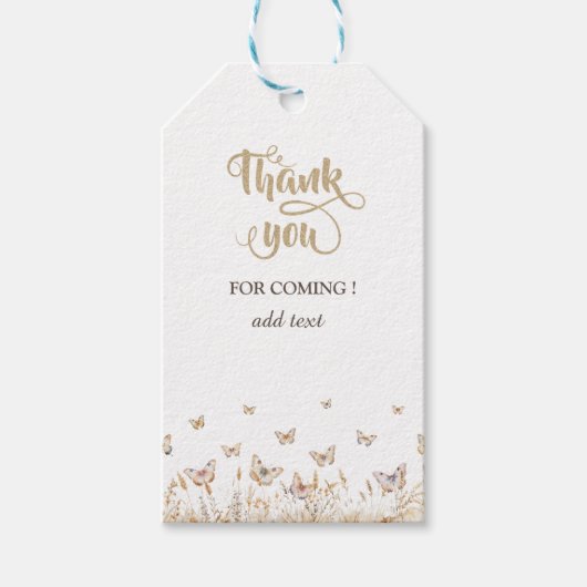 Watercolor Weide Vlinders Cadeaulabel (Voorkant)