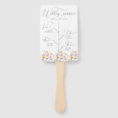 Watercolor Weide Wilde Bloemendag Rooster Trouwen Handwaaier (Voorkant)