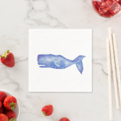 Watercolor whale cocktail, napkins servet (Insitu)