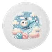 Watercolor Whimsical Airplane Keramische Knop (Voorkant)