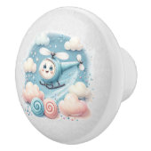 Watercolor Whimsical Airplane Keramische Knop (Rechts)