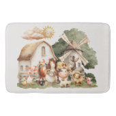 Watercolor Whimsical Farm Animals Badmat (Voorkant)