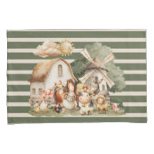 Watercolor Whimsical Farm Animals Kussensloop (Voorkant-Rechts)