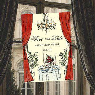 Watercolor Whimsical Glamour Save the Date Uitnodi Kaart