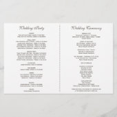Watercolor White Flowers Bouquet Wedding Programme (Dos)