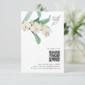 Watercolor White Orchids Floral Wedding Informatiekaartje (Staand voorkant)