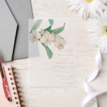 Watercolor White Orchids Floral Wedding
