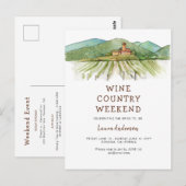 Watercolor wijngaard vrijgezellenweekend  briefkaart (Voorkant / Achterkant)