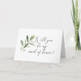 Watercolor Wil je mijn bruidsmeisje zijn kaart? Kaart