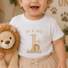Watercolor Wild One Eerste Verjaardag Baby T-Shirt