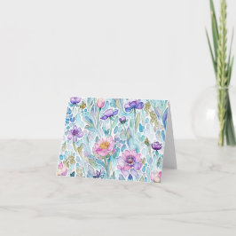 Watercolor Wilde Bloem Vouwkaart Kaart