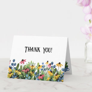 Watercolor Wilde Bloemen Bedankkaart Kaart